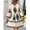 image:imageMakeMeChic Womens Tropical Print Mini Dress Ruffle Half Sleeve V Neck Beach Vacation Short DressesMulticolor