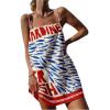 image:imageMakeMeChic Womens Letter Graphic Cami Dress Spaghetti Strap Straight Hem Mini DressesBlue