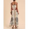 image:imageMakeMeChic Womens Boho Floral Cami Dress V Neck Spaghetti Strap Maxi Dresses SundressMulticolor