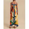 image:imageMakeMeChic Womens Boho Floral Cami Dress V Neck Spaghetti Strap Maxi Dresses SundressMulticolor Floral