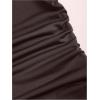 image:imageMakeMeChic Womens Fall Mini Dress Sleeveless Ruched A Line Ruffle Asymmetrical DressesCoffee
