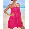image:imageWomens Sleeveless Summer Cami Dress Ruffle Shirred Mini DressesHot Pink