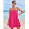 image:imageWomens Sleeveless Summer Cami Dress Ruffle Shirred Mini DressesHot Pink