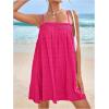 image:imageWomens Sleeveless Summer Cami Dress Ruffle Shirred Mini DressesHot Pink