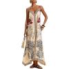 image:imageMakeMeChic Womens Boho Floral Cami Dress V Neck Spaghetti Strap Maxi Dresses SundressMulticolor