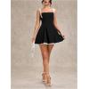 image:imageMakeMeChic Womens Color Block A Line Mini Dress Lace Trim Tie Open Back Y2K Summer Tank DressesBlack and White