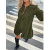 image:imageMakeMeChic Womens Lantern Sleeve Mini Dress Tie Front Pleated Smock Short DressesGreen