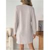 image:imageMakeMeChic Womens Long Sleeve Tshirt Dress Crew Neck Rib Knit Short Dresses