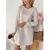 image:imageMakeMeChic Womens Long Sleeve Tshirt Dress Crew Neck Rib Knit Short Dresses