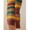 image:imageMakeMeChic Womens Striped V Neck Sweater Dress Long Sleeve Split Knit Short DressesMulticolor