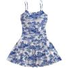 image:imageMakeMeChic Womens Cami Dress Spaghetti Strap Ruffle Hem A Line Flare Mini Dresses