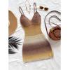 image:imageMakeMeChic Womens Boho Vacation Crochet Mini Dress Ombre Sleeveless Bodycon Knit Cami DressesMulticolor
