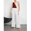 image:imageMakeMeChic Womens Colorblock V Neck Blouse Sleeveless Wrap Work Office Dressy Blouse TopBurgundy