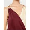 image:imageMakeMeChic Womens Colorblock V Neck Blouse Sleeveless Wrap Work Office Dressy Blouse TopBurgundy