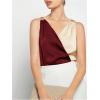 image:imageMakeMeChic Womens Colorblock V Neck Blouse Sleeveless Wrap Work Office Dressy Blouse TopBurgundy
