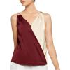 image:imageMakeMeChic Womens Colorblock V Neck Blouse Sleeveless Wrap Work Office Dressy Blouse TopBurgundy