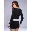 image:imageMakeMeChic Womens Casual Business Top Long Sleeve Shirts Button Down Collared BlouseBlack N