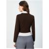 image:imageMakeMeChic Womens Casual Business Top Long Sleeve Shirts Button Down Collared BlouseCoffee Brown