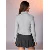 image:imageMakeMeChic Womens Casual Business Top Long Sleeve Shirts Button Down Collared BlouseLight Grey