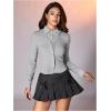 image:imageMakeMeChic Womens Casual Business Top Long Sleeve Shirts Button Down Collared BlouseLight Grey