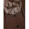 image:imageMakeMeChic Womens Fall Tops Teacher Outfits Plaid Print Lantern Sleeve 2 in 1 Vintage Blouse Collared ShirtCoffee Brown