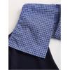 image:imageMakeMeChic Womens Plaid Blouses Off The Shoulder Ruched Long Sleeve Going Out Crop TopsBlue