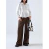 image:imageMakeMeChic Womens Pleated Button Down Shirt Collared Business Casual Blouse Tops