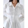 image:imageMakeMeChic Womens Pleated Button Down Shirt Collared Business Casual Blouse Tops
