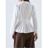 image:imageMakeMeChic Womens Pleated Button Down Shirt Collared Business Casual Blouse Tops