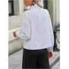 image:imageMakeMeChic Womens Polka Dots Satin Blouse Long Sleeve Silk Tops Button Up Shirts Business Casual OutfitsWhite