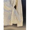 image:imageMakeMeChic Womens Striped Wrap Collared Blouse Long Sleeve Tie Back Business ShirtsBlack and White