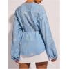 image:imageMakeMeChic Womens Wrap V Neck Blouses Long Sleeve Wrap Tie Casual Shirts Boho Summer TopsBlue