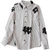 image:imageMakeMeChic Womens Floral Striped Blouse Long Sleeve Collared Button Down ShirtMulticolor