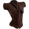 image:imageMakeMeChic Womens Polka Dots Shirt Tie Button Down Shirt Ruched Cap Puff Sleeve Blouse TopsCoffee Brown