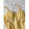 image:imageMAKEMECHIC Womens Lace Button Down Camisole Spaghetti Strap Sleeveless Summer TopsYellow