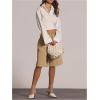 image:imageMakeMeChic Womens Button Up Shirt Collared Long Sleeve Dressy Work BlouseWhite