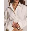 image:imageMakeMeChic Womens Button Up Shirt Collared Long Sleeve Dressy Work BlouseWhite