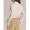 image:imageMakeMeChic Womens Button Up Shirt Collared Long Sleeve Dressy Work BlouseWhite