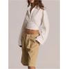 image:imageMakeMeChic Womens Button Up Shirt Collared Long Sleeve Dressy Work BlouseWhite