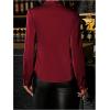 image:imageMakeMeChic Womens Deep V Neck Blouse Satin Tops Long Sleeve Silk Tie Front Belted Going Out TopsBurgundy