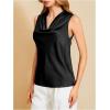 image:imageMakeMeChic Womens Draped Cowl Neck Camisole Silk Satin Tank Tops Office Work Shirt Summer BlouseBlack a