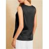 image:imageMakeMeChic Womens Draped Cowl Neck Camisole Silk Satin Tank Tops Office Work Shirt Summer BlouseBlack a