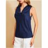 image:imageMakeMeChic Womens Draped Cowl Neck Camisole Silk Satin Tank Tops Office Work Shirt Summer BlouseBlue a