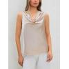 image:imageMakeMeChic Womens Draped Cowl Neck Camisole Silk Satin Tank Tops Office Work Shirt Summer BlouseBrown a