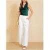 image:imageMakeMeChic Womens Draped Cowl Neck Camisole Silk Satin Tank Tops Office Work Shirt Summer BlouseDark Green a