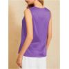 image:imageMakeMeChic Womens Draped Cowl Neck Camisole Silk Satin Tank Tops Office Work Shirt Summer BlousePurple