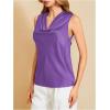 image:imageMakeMeChic Womens Draped Cowl Neck Camisole Silk Satin Tank Tops Office Work Shirt Summer BlousePurple