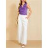 image:imageMakeMeChic Womens Draped Cowl Neck Camisole Silk Satin Tank Tops Office Work Shirt Summer BlousePurple