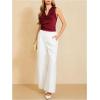 image:imageMakeMeChic Womens Draped Cowl Neck Camisole Silk Satin Tank Tops Office Work Shirt Summer BlouseRed a