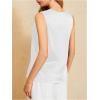 image:imageMakeMeChic Womens Draped Cowl Neck Camisole Silk Satin Tank Tops Office Work Shirt Summer BlouseWhite a